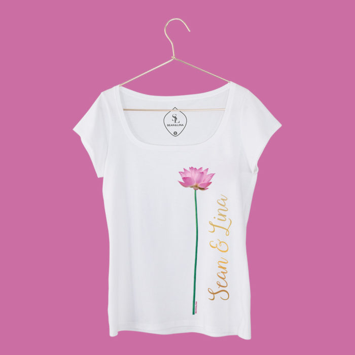 T-Shirt Lotusblume Handwritten Damen vorne SEAN & LINA